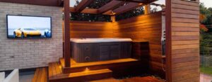 How could an outdoor TV transform your outdoor hot tub experience?