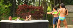 Using a hot tub in the summer