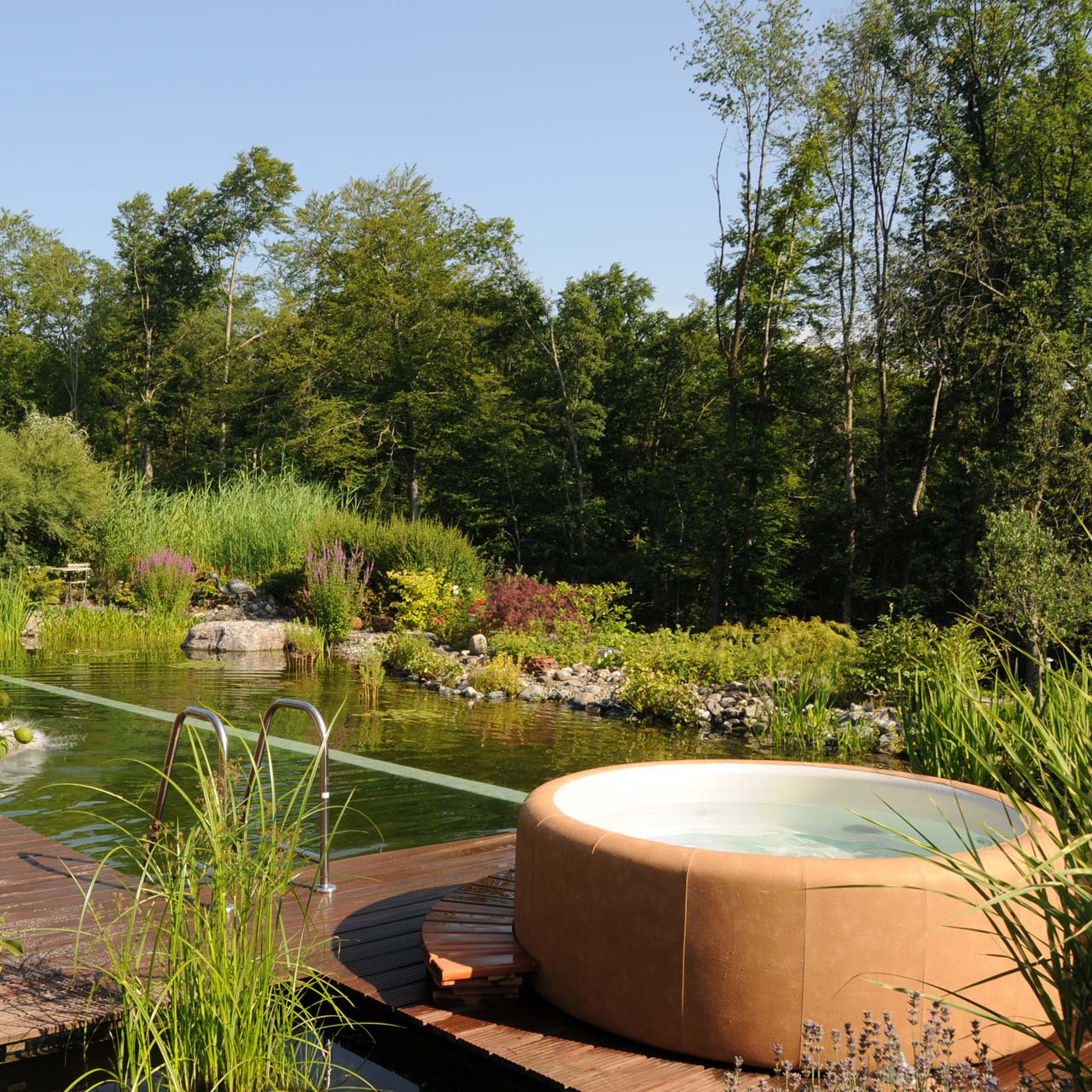 legend softtub in beautiful garden setting