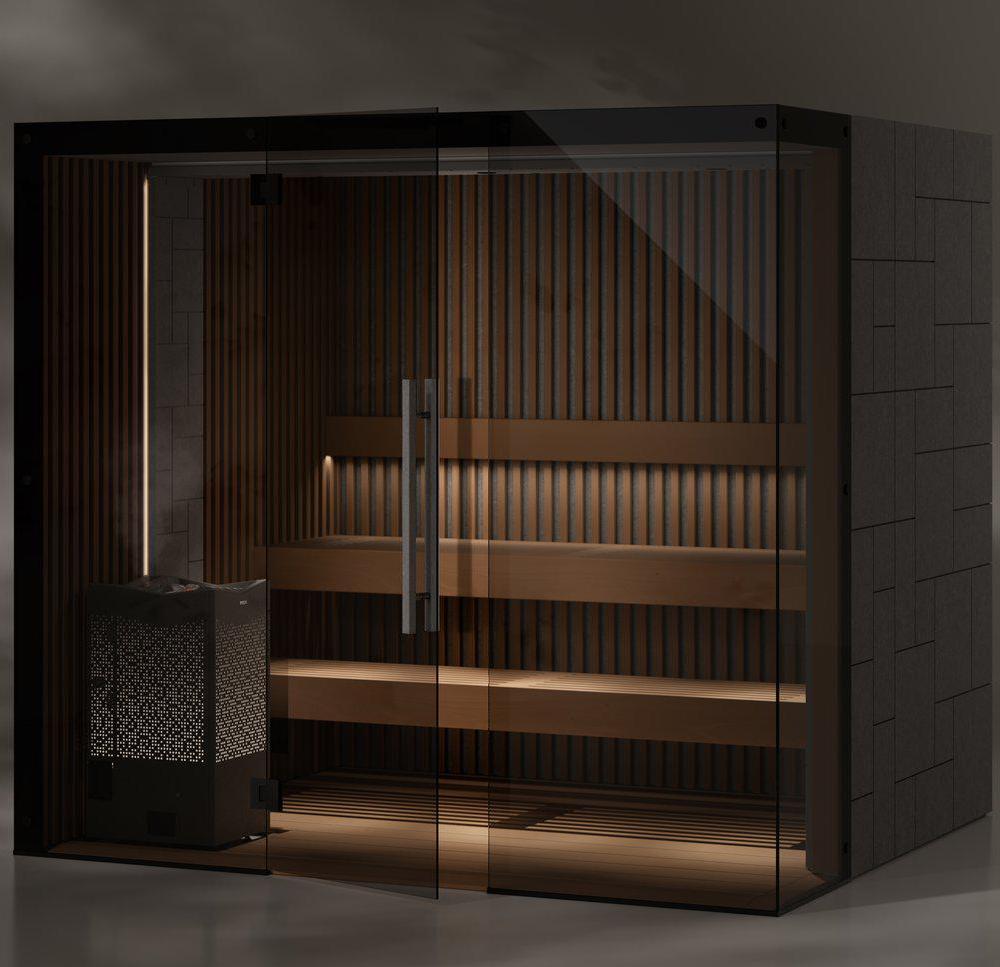 Tylo Reflection Glass Corner Rib Sauna Large