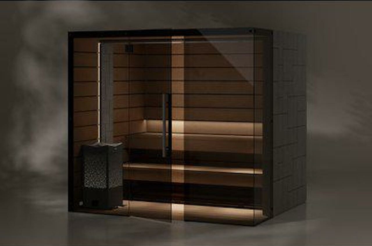 Tylo Reflection Glass Corner Wide Sauna Medium